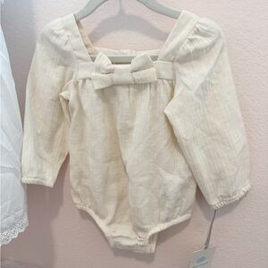 Cream Long Sleeve Kids One Piece